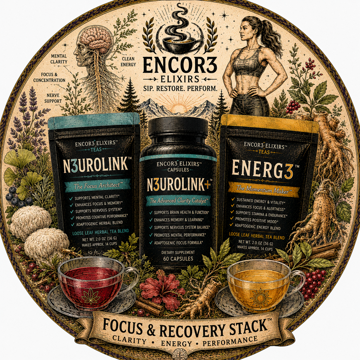 Focus & Recovery Stack™ | Mental Clarity, Energy & Performance