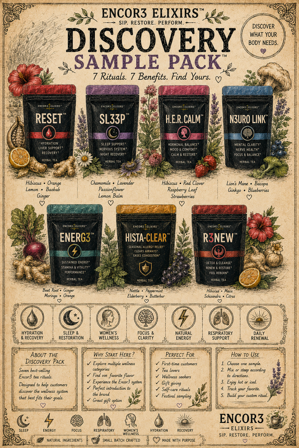 Build Your Sample Pack™ | Choose Any 3 Encor3 Elixirs™