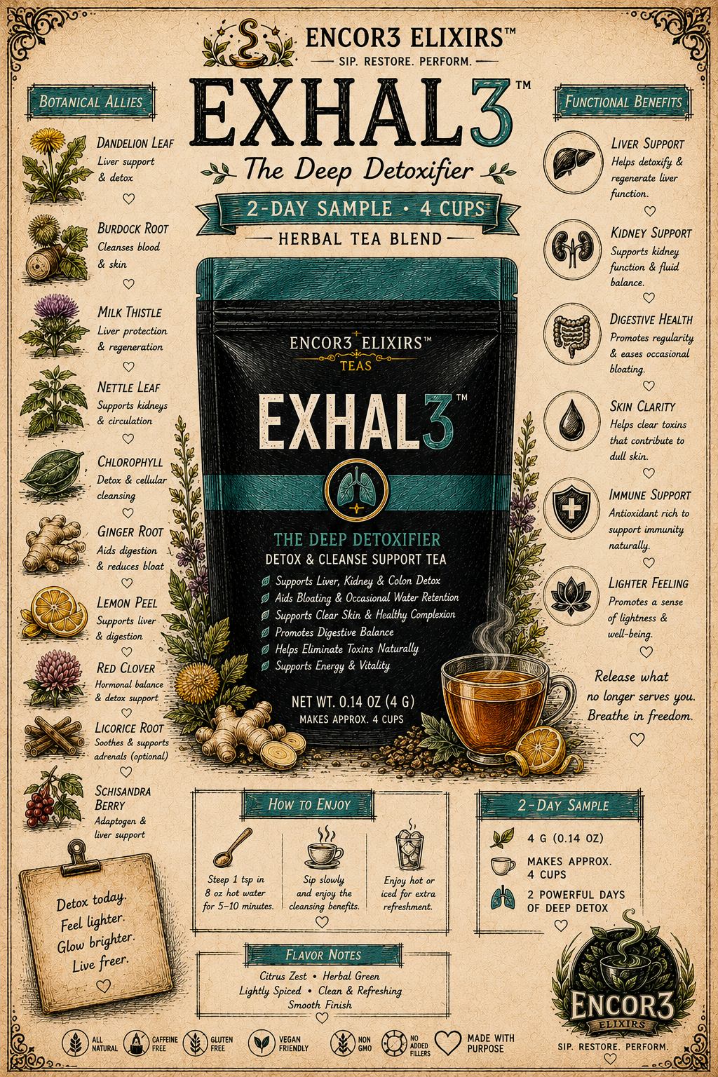 Exhal3™ | Daily Calm & Balance Herbal Tea