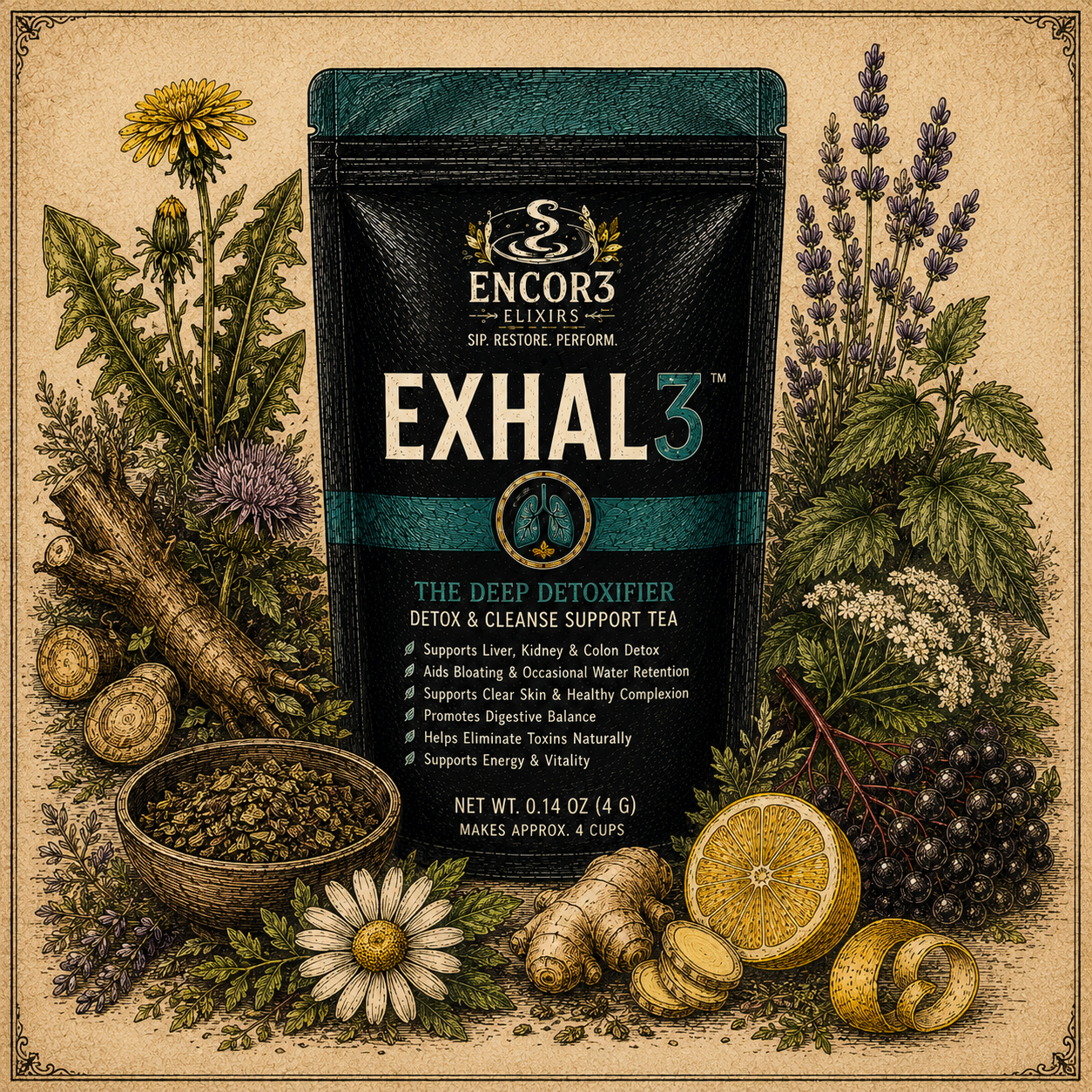 Exhal3™ | Daily Calm & Balance Herbal Tea