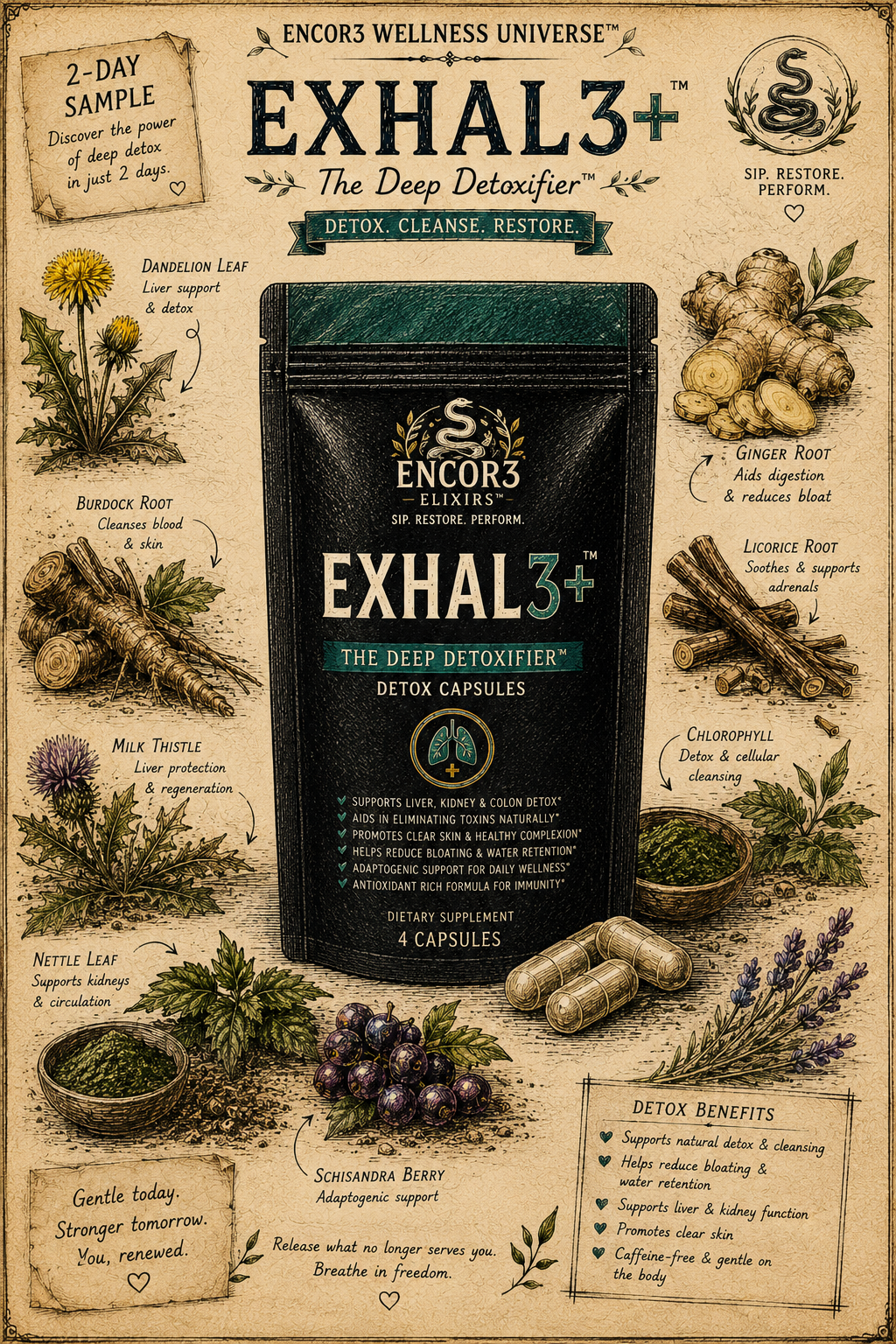 Exhal3+™ | Daily Calm & Nervous System Balance Capsules