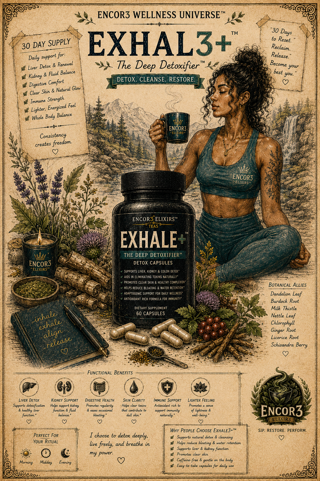 Exhal3+™ | Daily Calm & Nervous System Balance Capsules