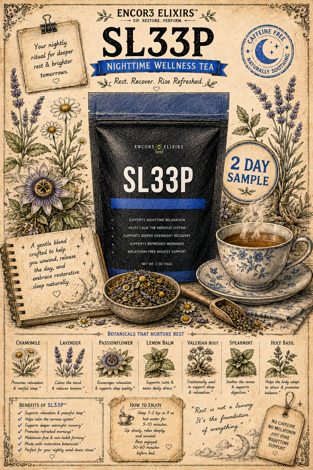 SL33P™ | Melatonin-Free Nervous System Recovery Tea
