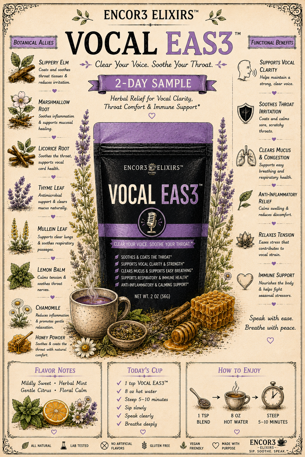 VocalEase™ | Vocal & Throat Wellness Herbal Tea