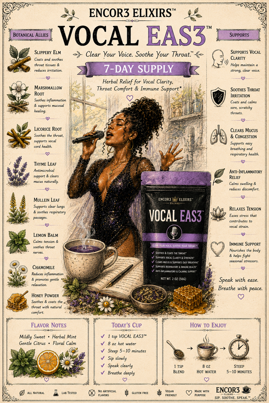 VocalEase™ | Vocal & Throat Wellness Herbal Tea
