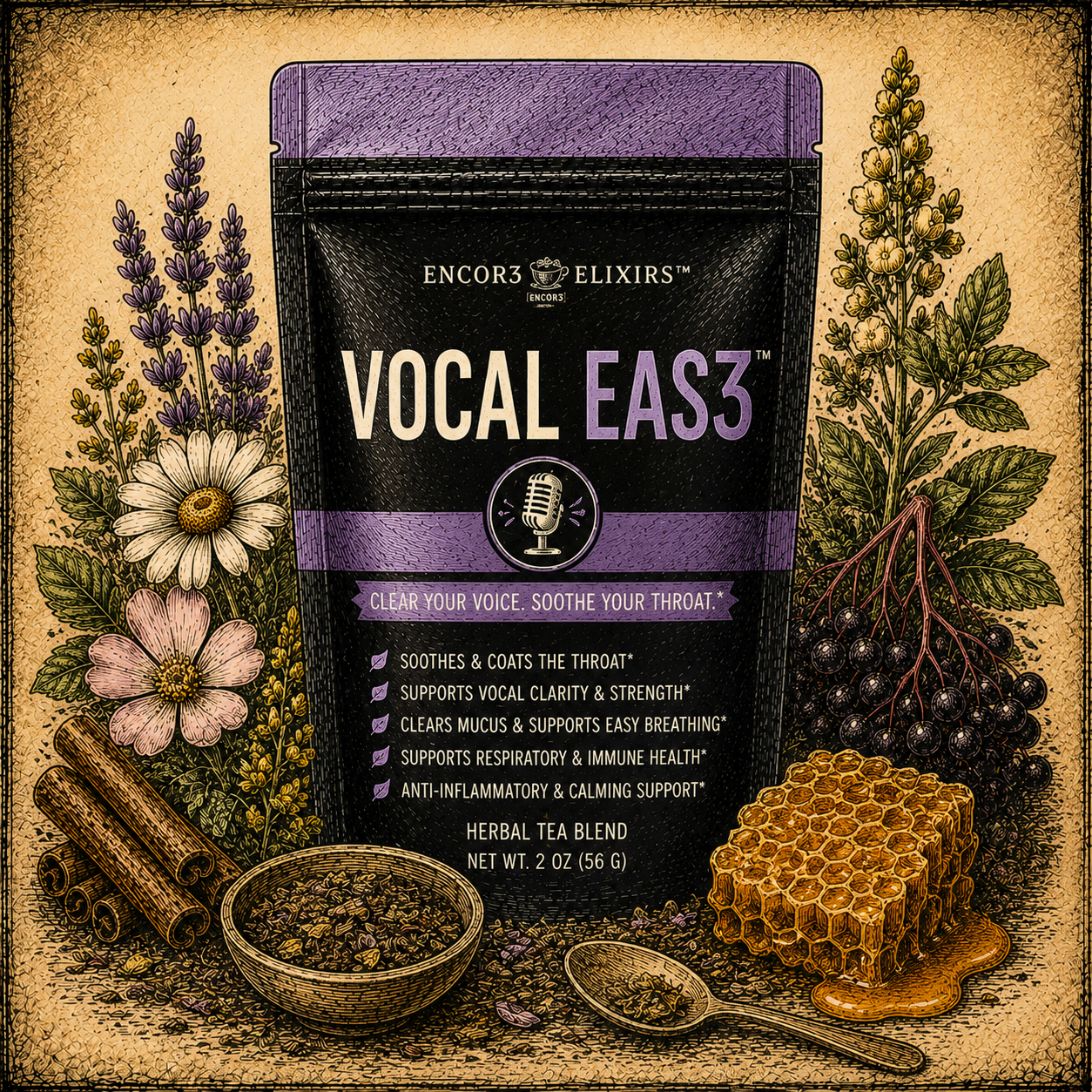 VocalEase™ | Vocal & Throat Wellness Herbal Tea