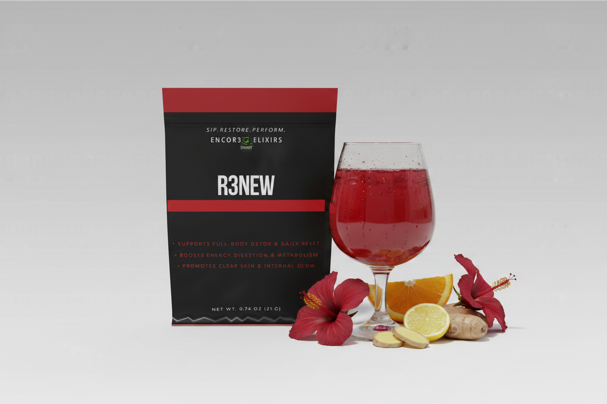 R3New™ hero product image - crimson hibiscus citrus tea editorial