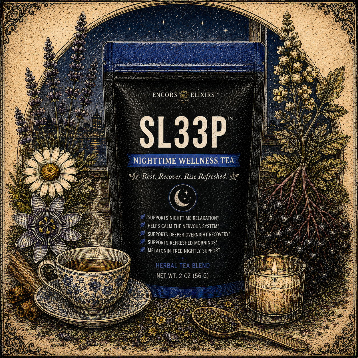 SL33P™ | Melatonin-Free Nervous System Recovery Tea